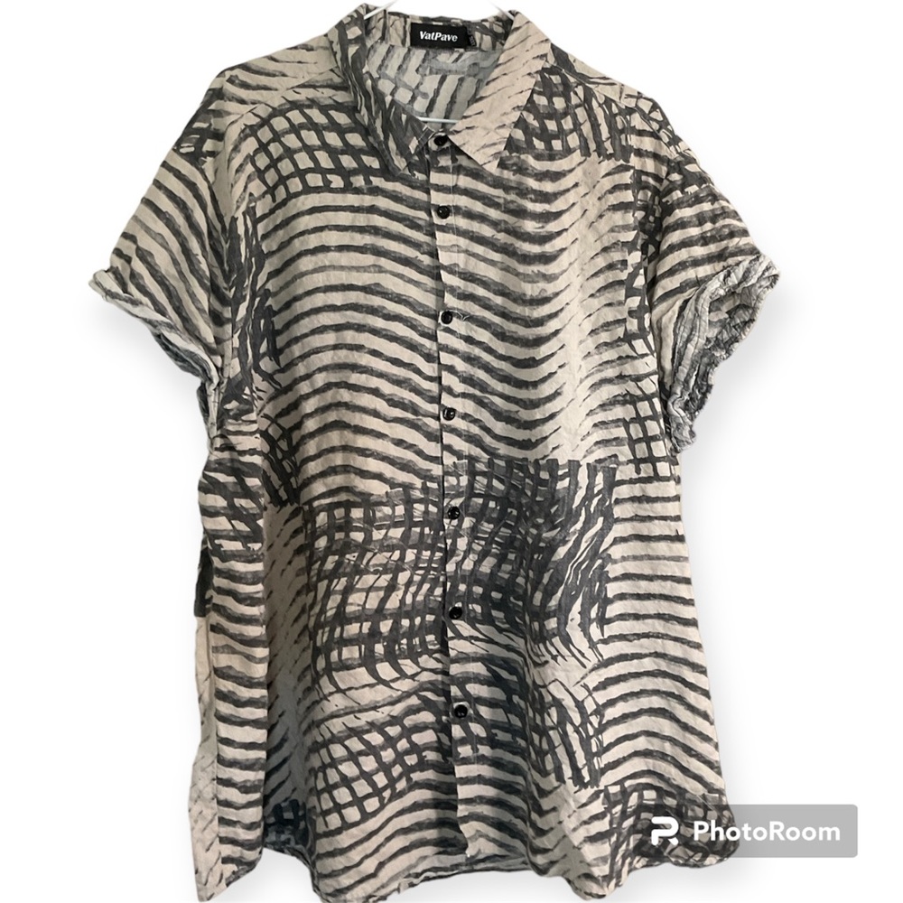 Men's VatPave XXL Casual Print Short Sleeve Button Down Beach Shirt